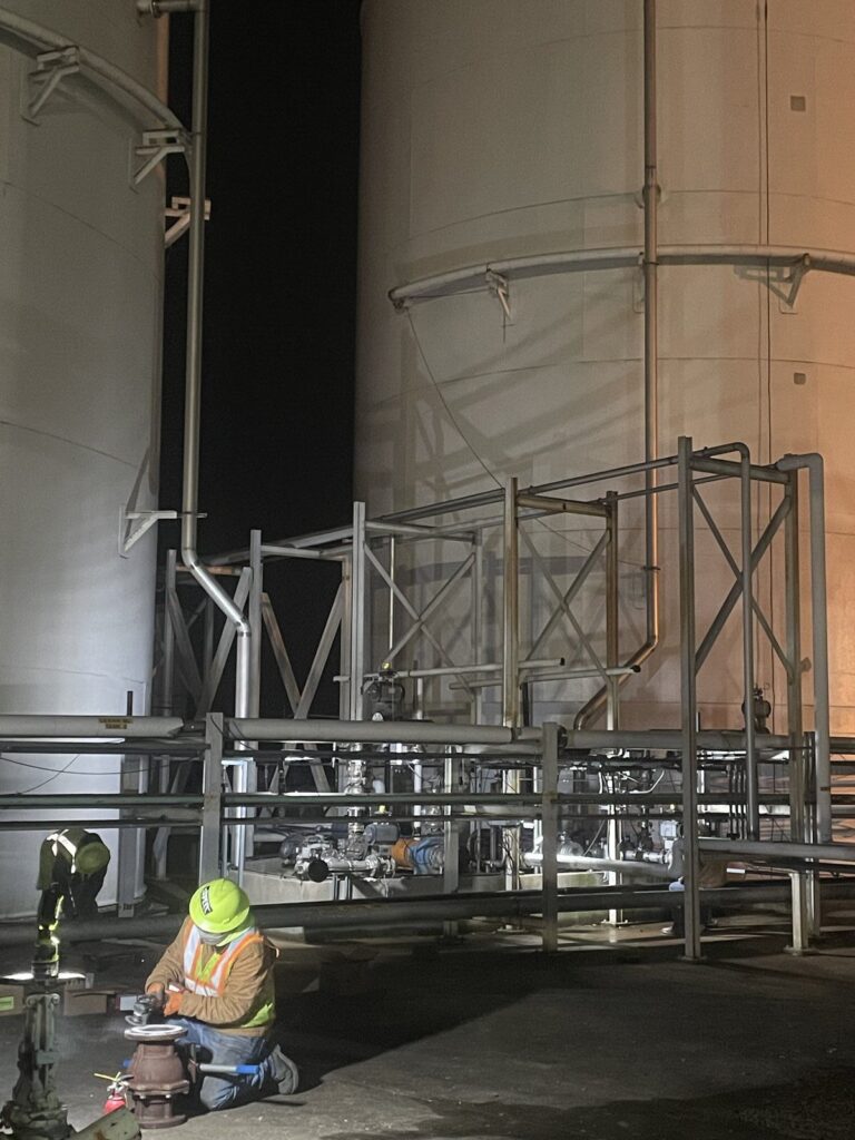 process pipe,valves,tank farms, Staging